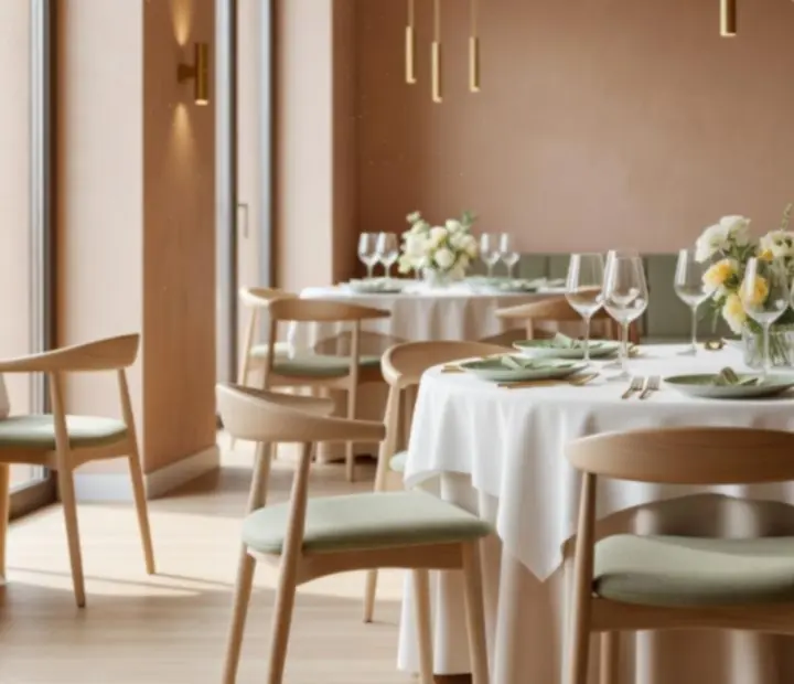 Soukromý stůl připravený na narozeninovou oslavu v restauraci Vinný Salon